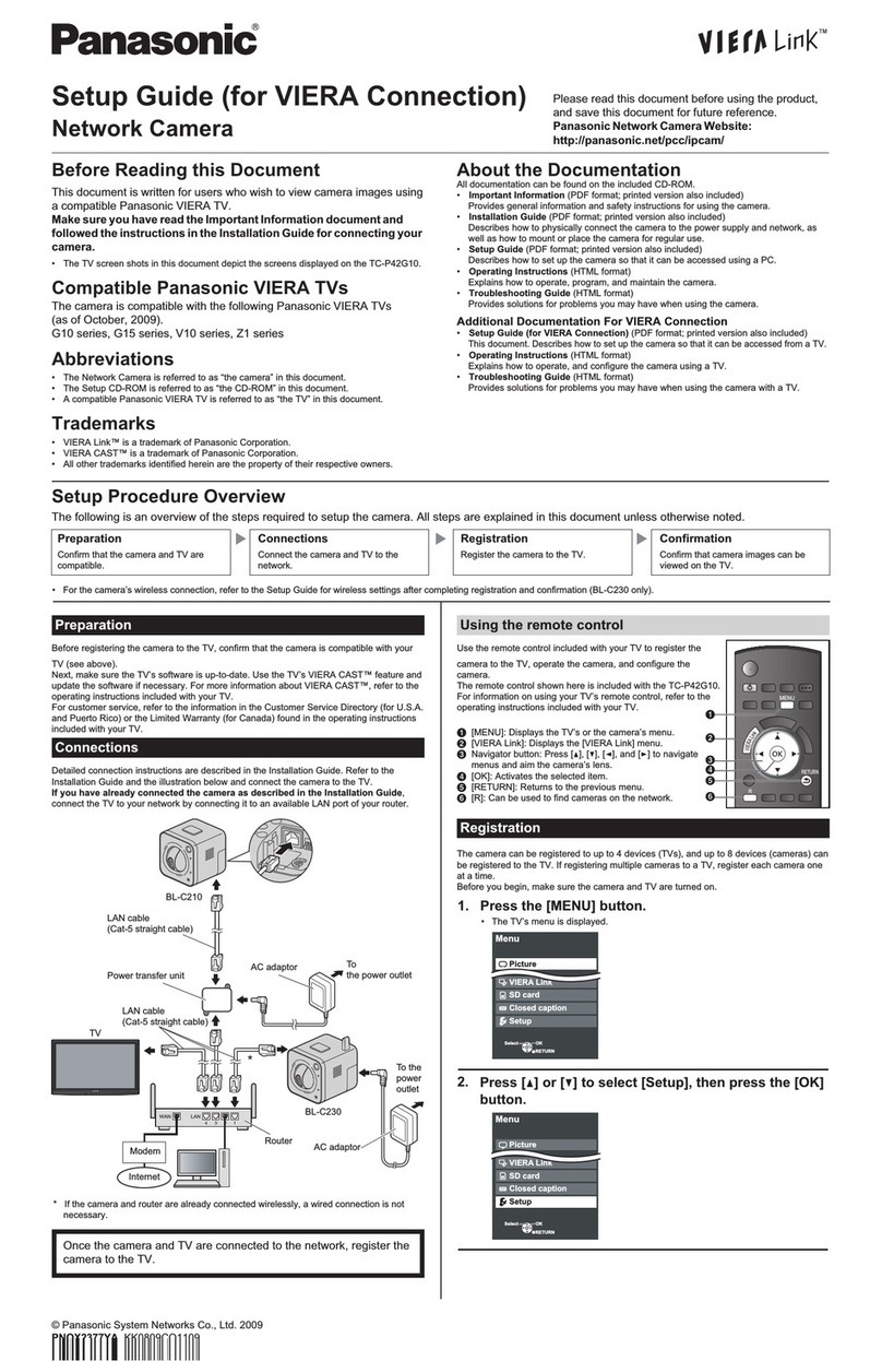 Panasonic BL-C210A Setup guide