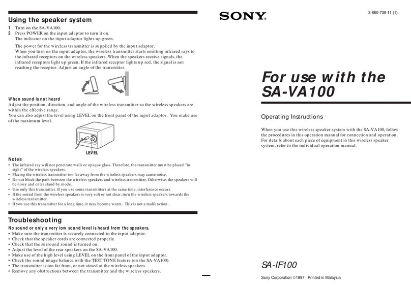 Sony SA-VA100 operating instructions