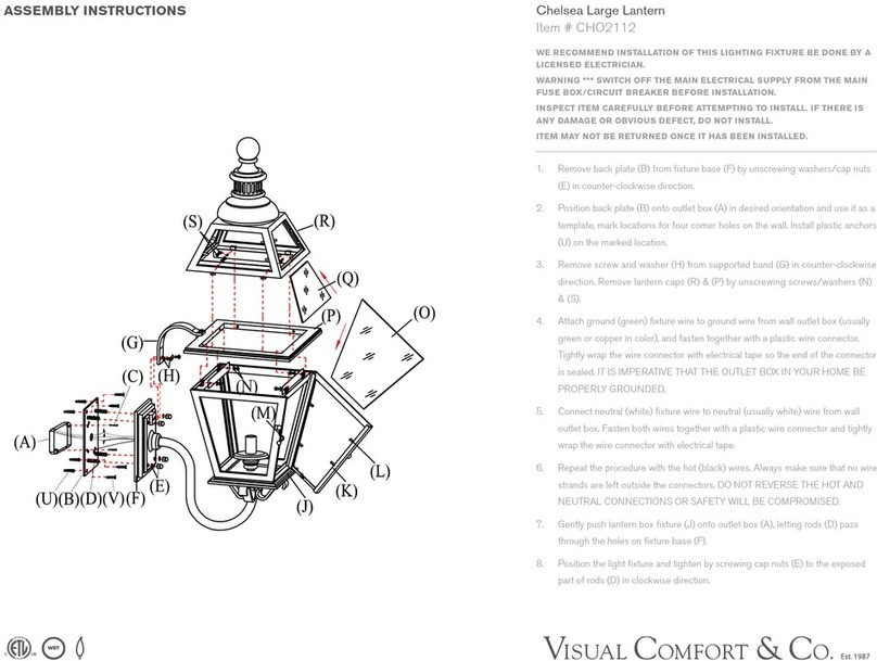 Visual Comfort & Co. CHO2112 Assembly instructions