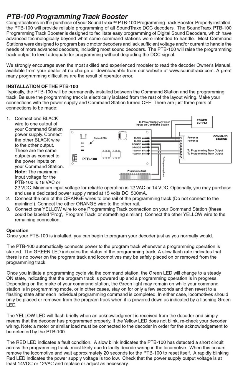 SoundTraxx PBT-100 owner's manual SoundTraxx PBT-100 owner's manual