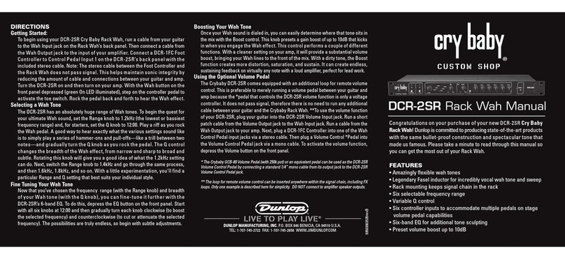 DUNLOP CRYBABY DCR-2SR manual