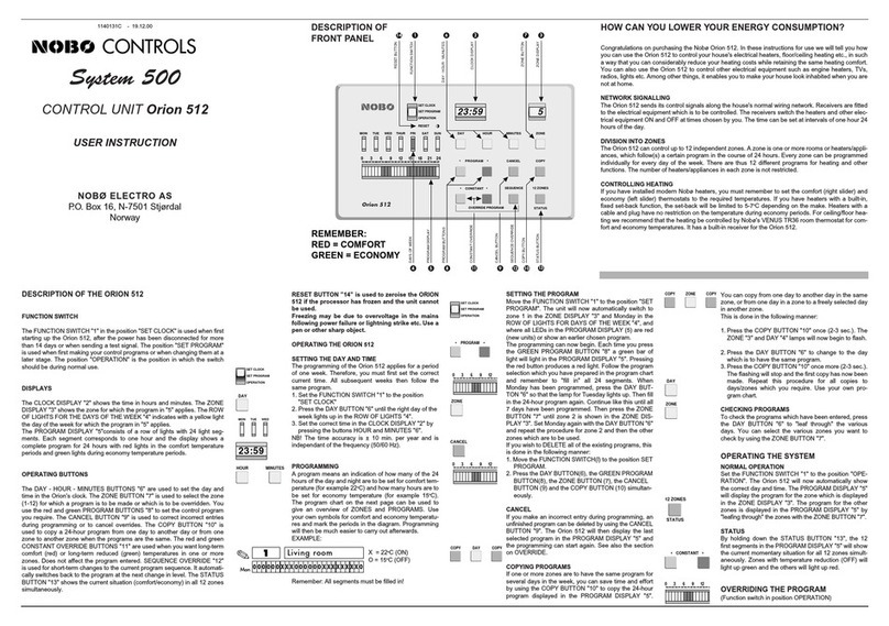 NOBOCOOL Orion 512 User instruction