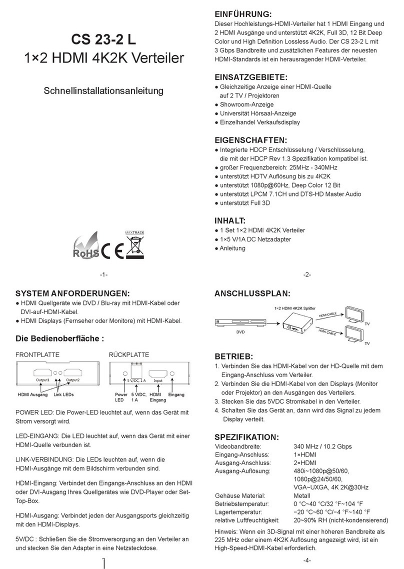 Transmedia CS 23-2 L Quick installation guide