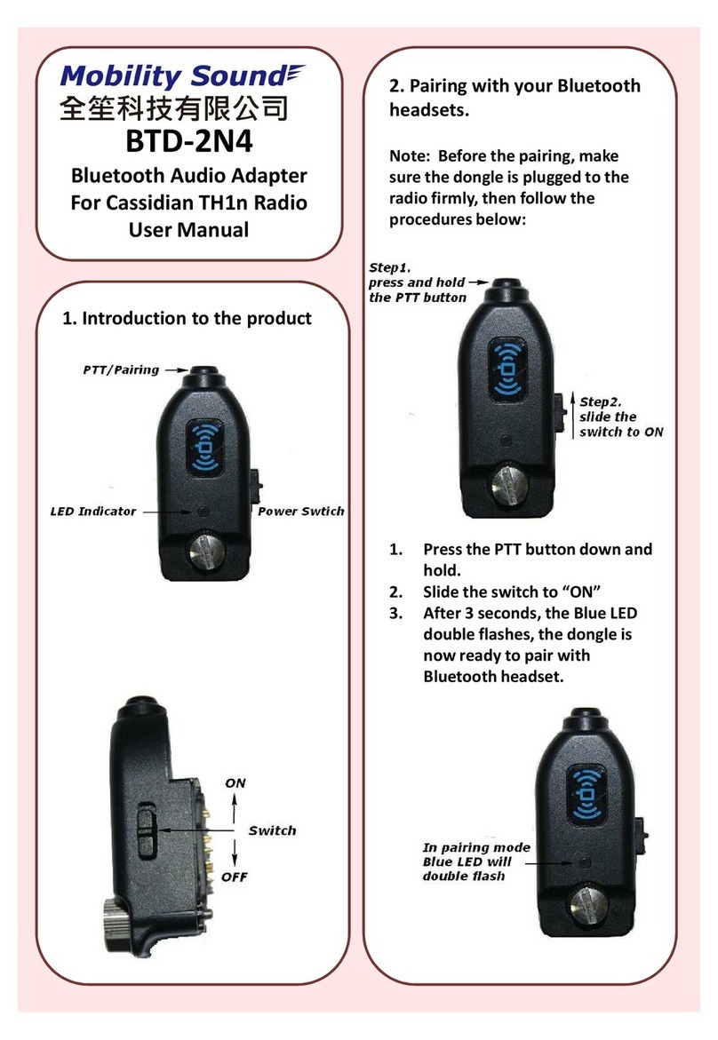 Mobility Sound BTD-2N4 user manual
