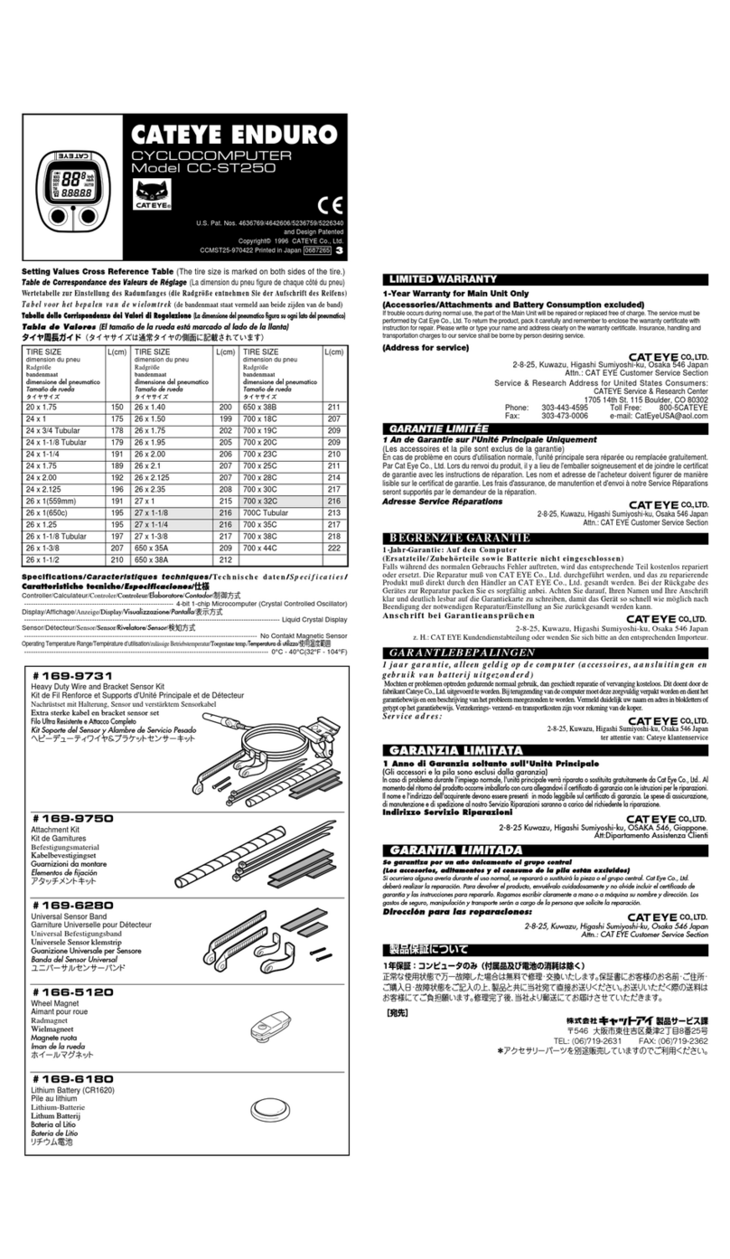 Cateye CC-ST250 manual