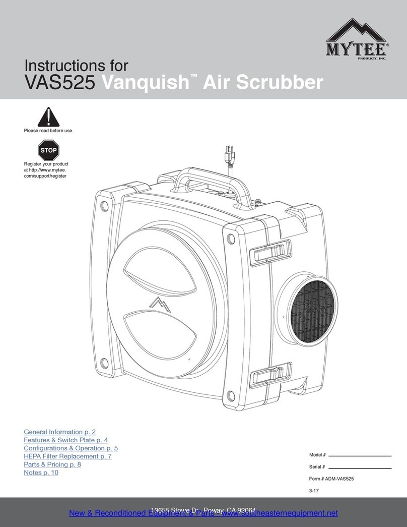 Mytee VAS525 Vanquish User manual