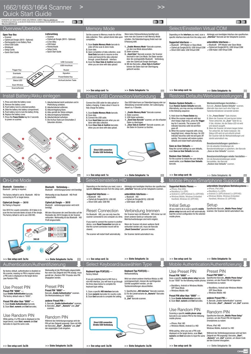 CipherLab 1662 User manual