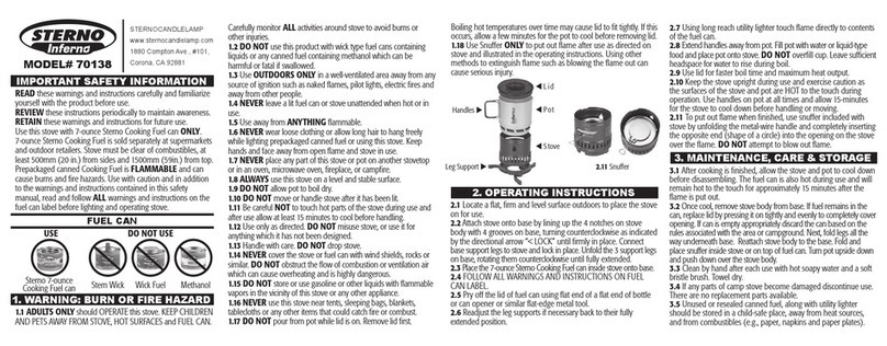 Sterno Inferno 70138 instruction manual