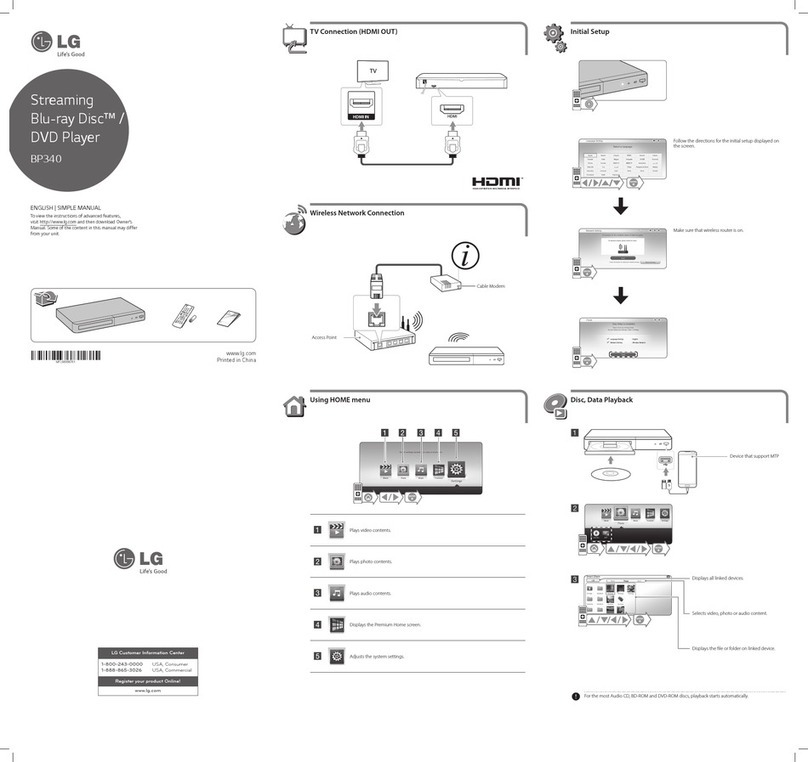 LG BP340 Specification sheet