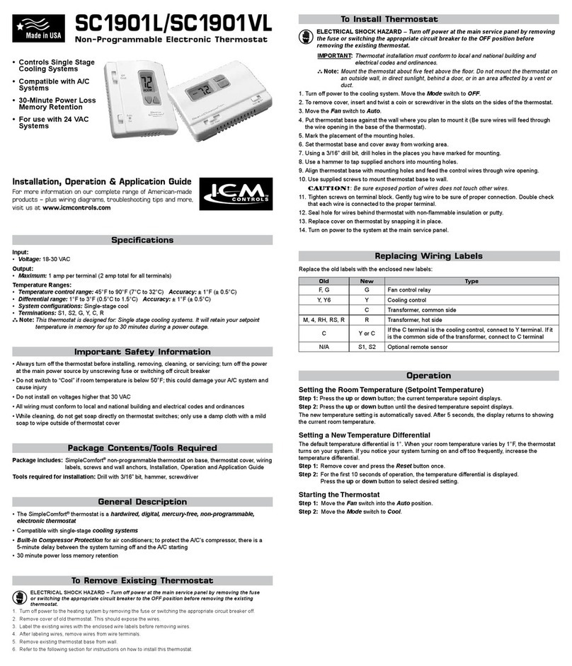 ICM Controls SC1901L General instructions