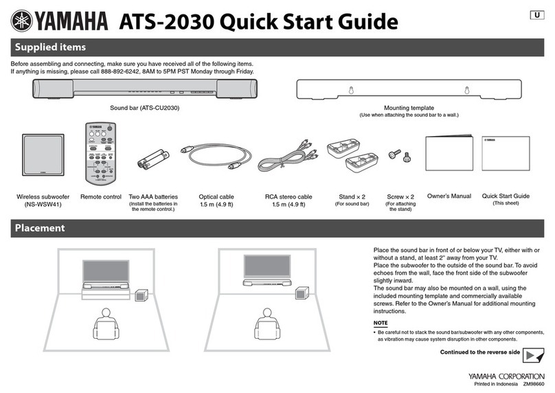 Yamaha ATS-2030 quick start guide