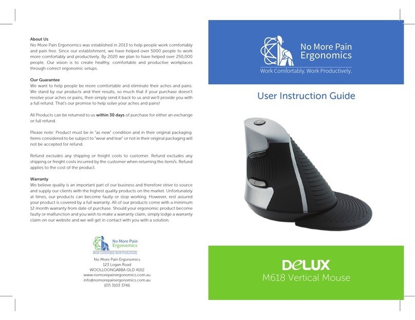 No More Pain Ergonomics Delux M618 User instruction guide