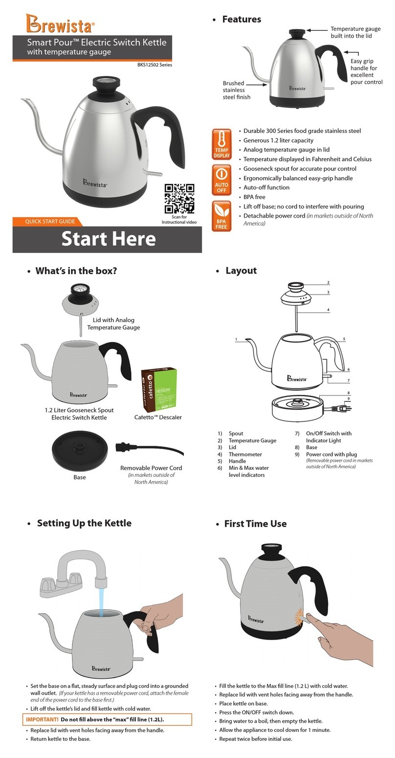 BREWISTA Smart Pour BKS12S02 Series quick start guide