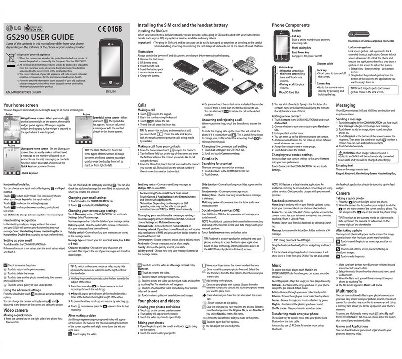 LG GS290 User manual