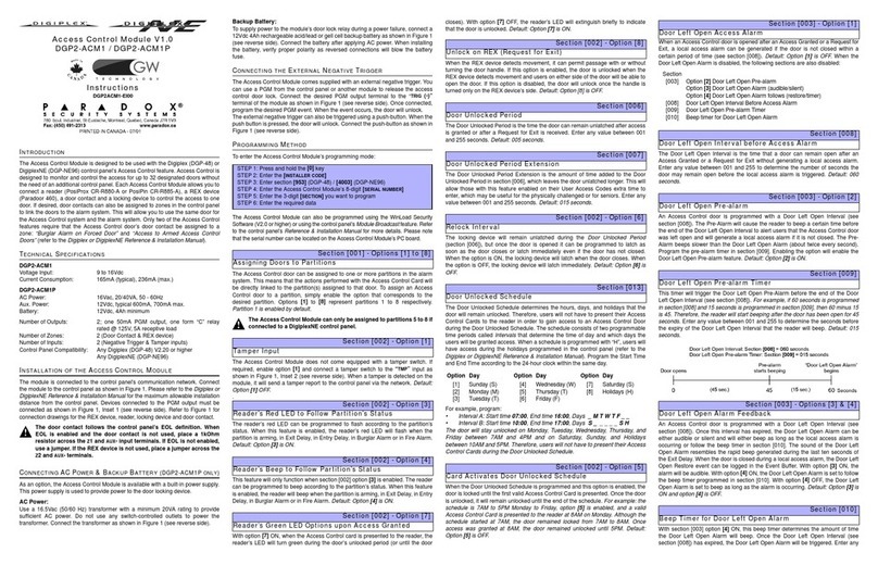 Paradox Digiplex DGP2-ACM1 installation manual