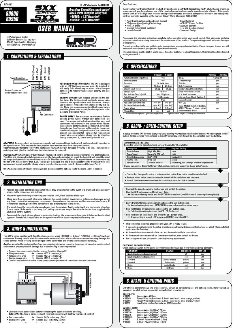 LRP electronic SXX Competition user manual
