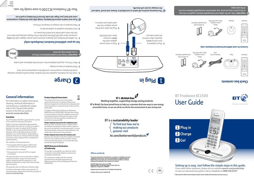 BT FREELANCE XC 1500 user guide