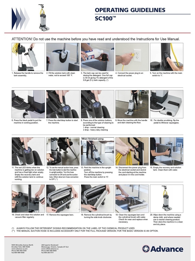Advance acoustic SC100 Operating guidelines