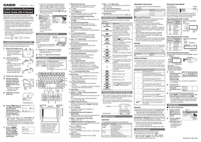 Casio XD-A8500 User manual Casio XD-A8500 User manual