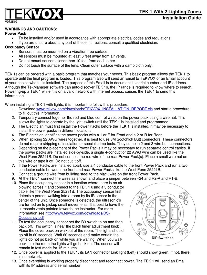 Tekvox TEK 1 User manual Tekvox TEK 1 User manual