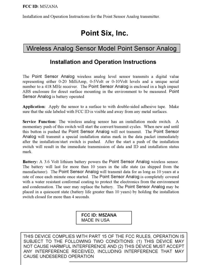 Point Six Point sensor analog Installion and operation instructions