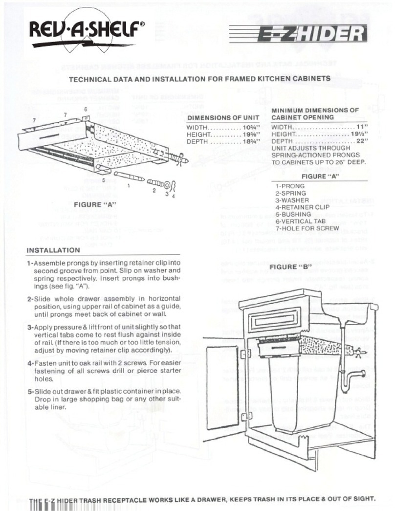 Rev-A-Shelf E-ZHIDER Instruction manual