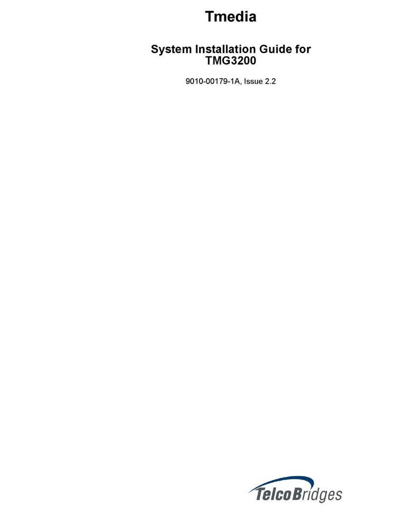 TelcoBridges Tmedia TMG3200 System installation guide