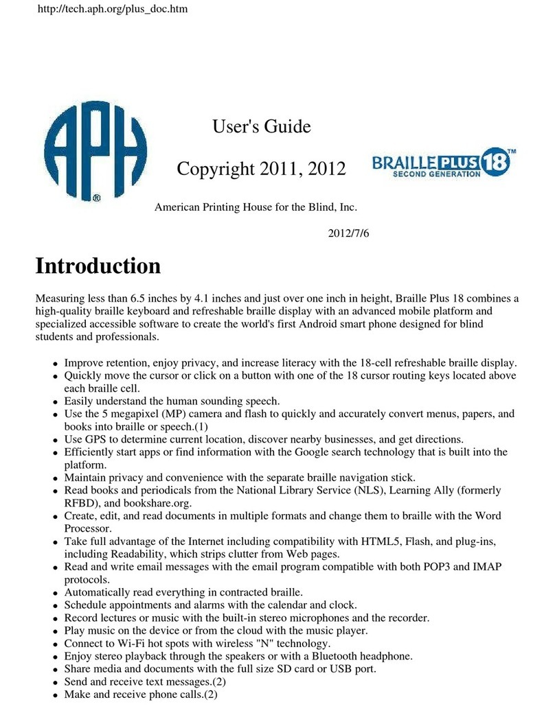 American Printing House for the Blind Braille Plus 18 user guide