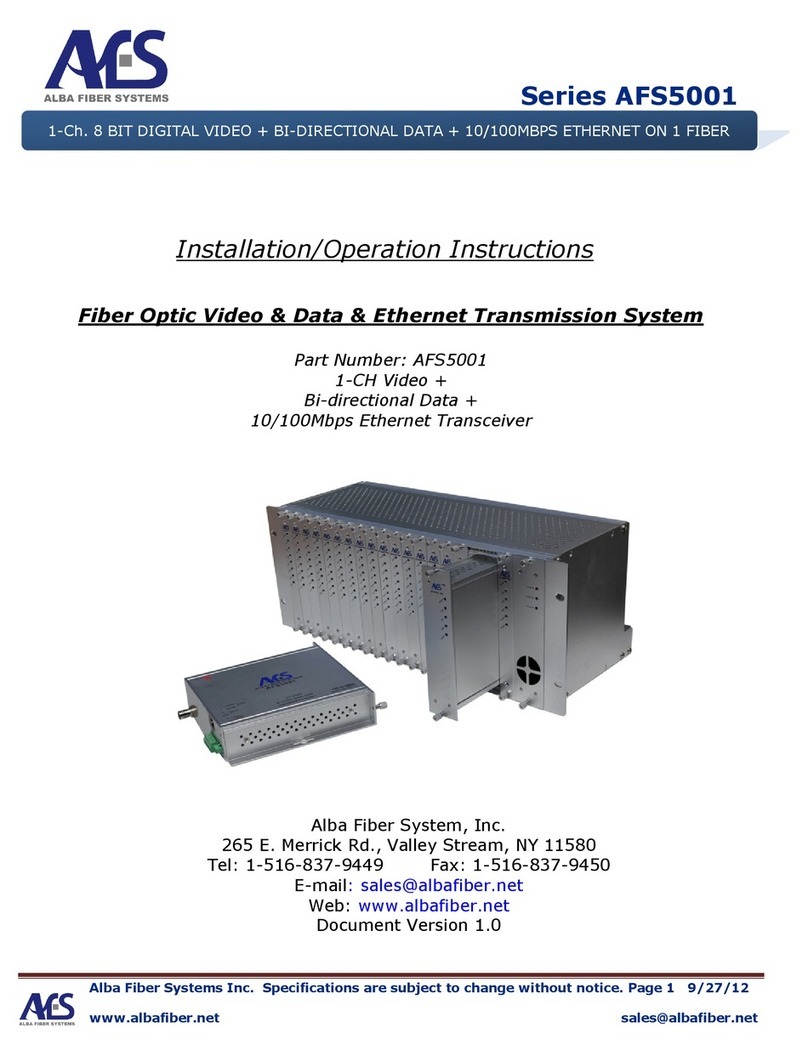 AFS AFS5001-2CTX Installation & operation instructions