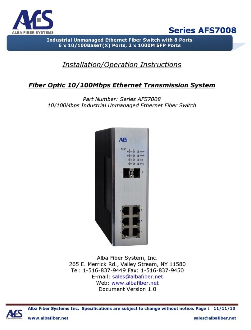 AES AFS7008-W-2SFP-PoE Installation & operation instructions