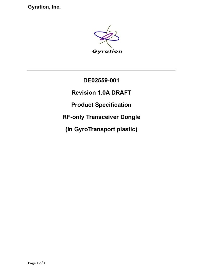 Gyration DE02559-001 Product specification