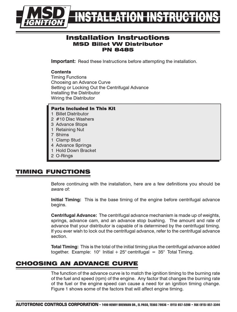 MSD Ignition 8485 Operation and maintenance manual