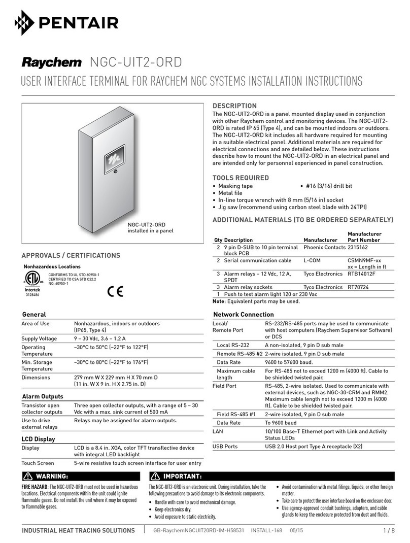 Pentair Raychem NGC-UIT2-0RD Installation Instructions and Specifications