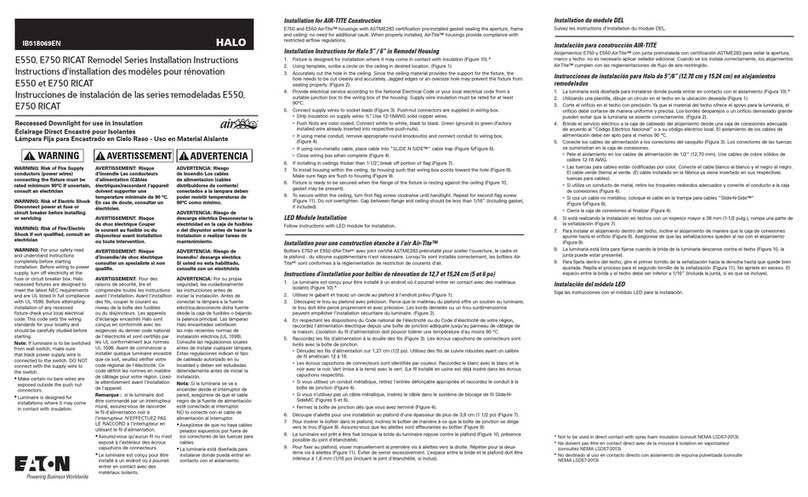 Halo E550 series installation instructions