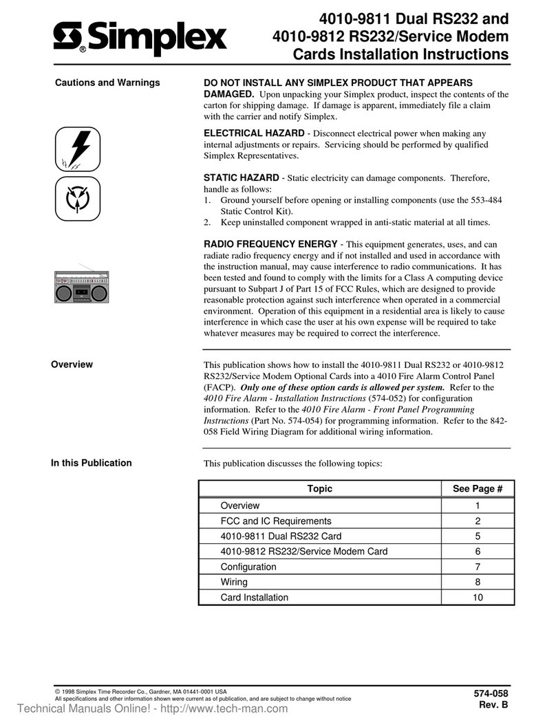 Simplex 4010-9811 User manual