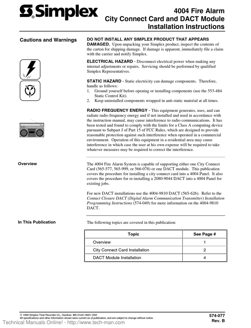 Simplex 4004 installation instructions