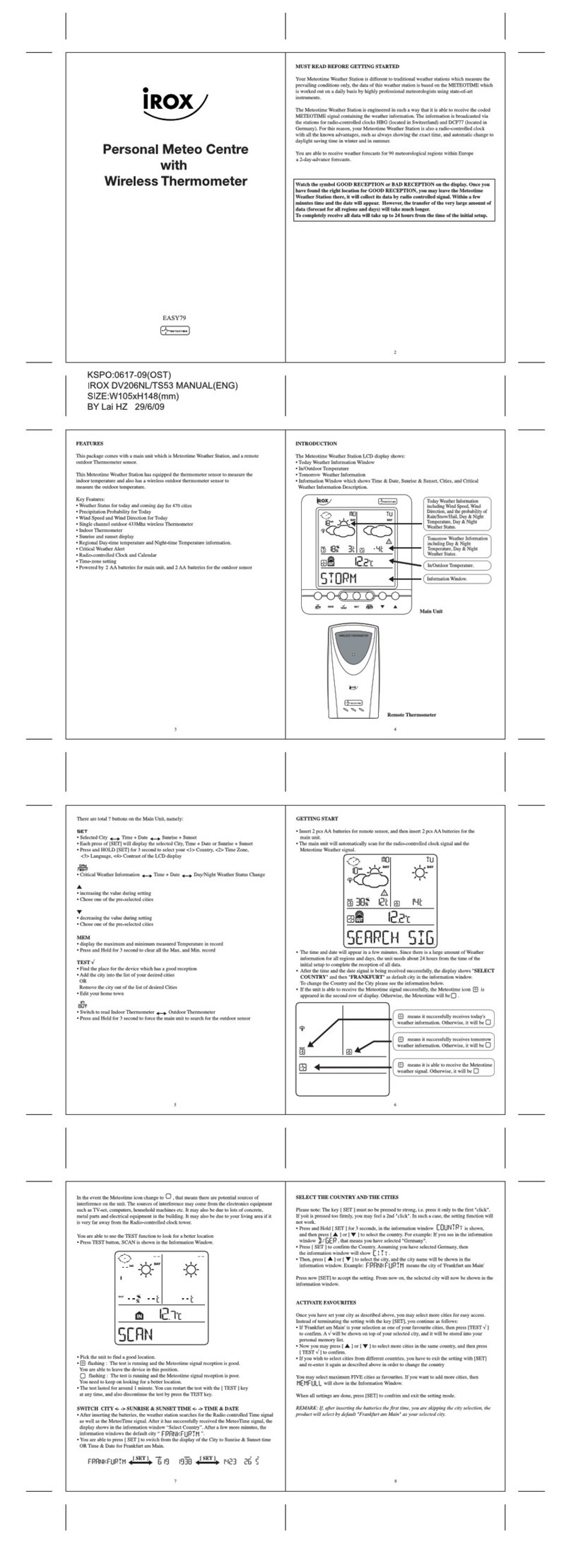 IROX EASY 79 User manual