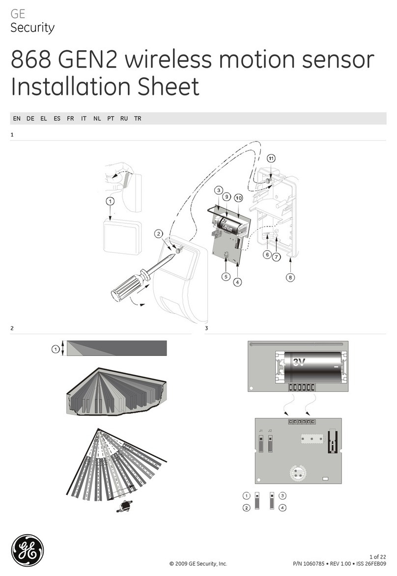 GE Security 868 Installation sheet