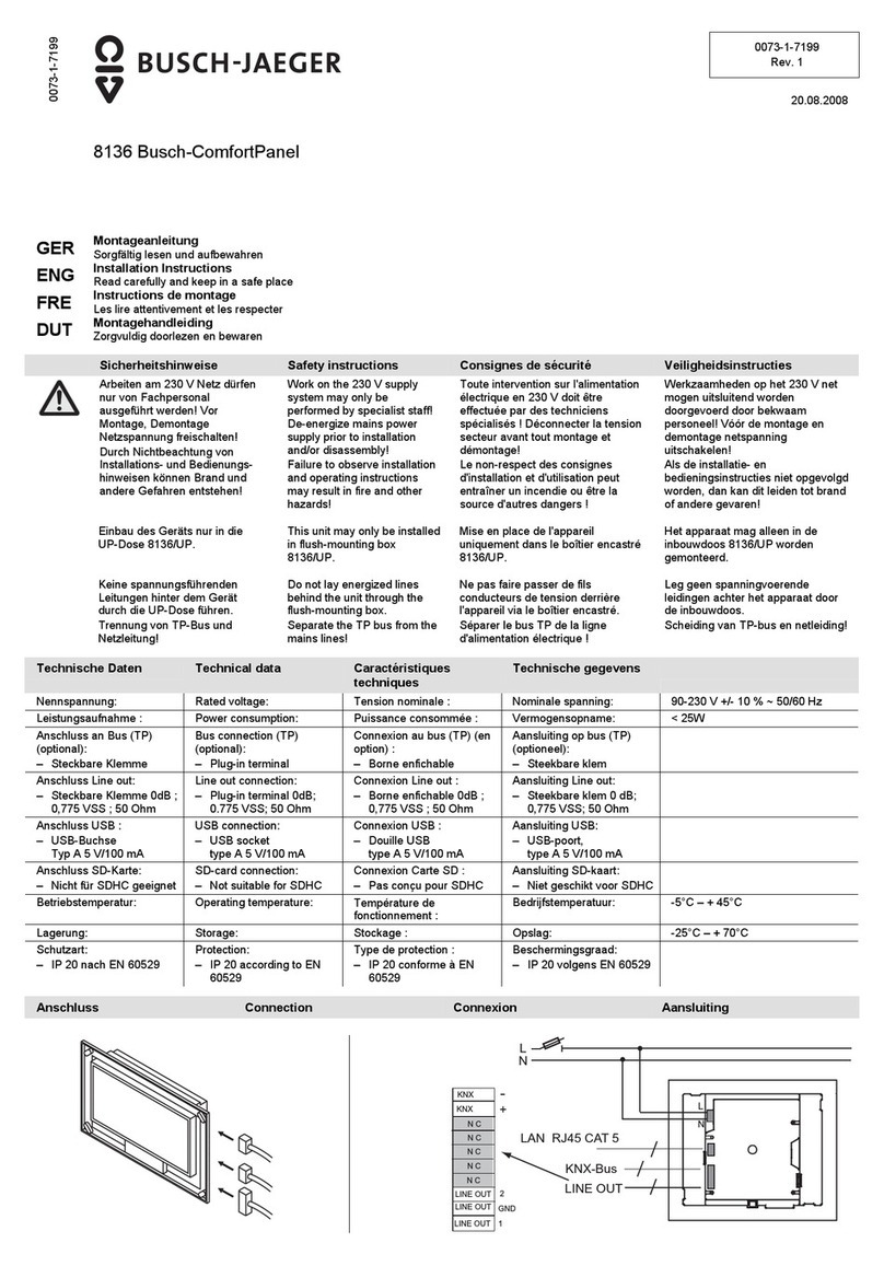 Busch-Jaeger 8136 Busch-ComfortPanel User manual