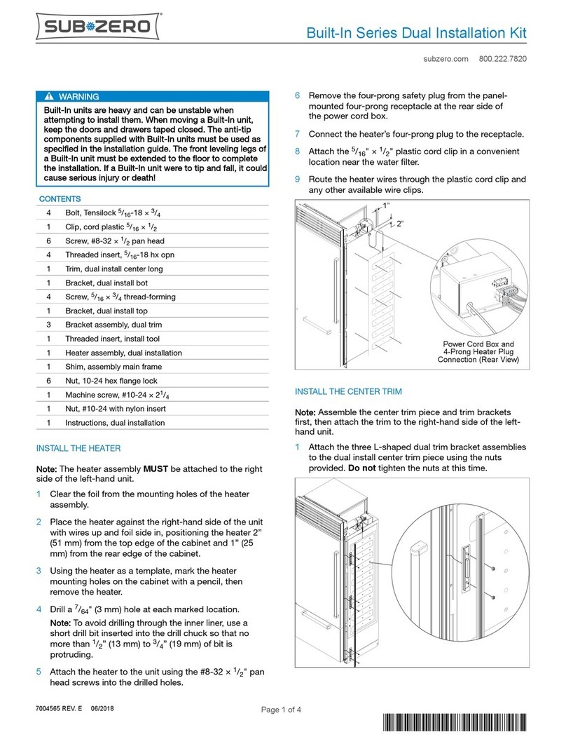 Sub-Zero Built-in Series User manual