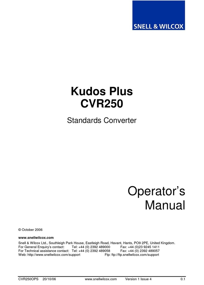 Snell & Wilcox Kudos Plus CVR250 Operator's manual