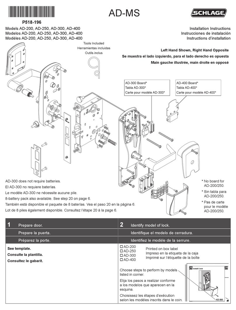 Schlage AD-200 installation instructions