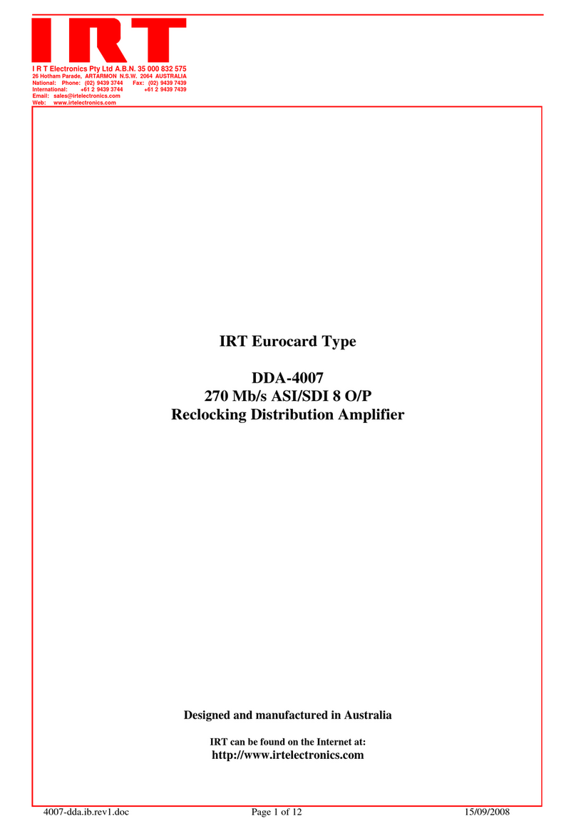 IRT Electronics DDA-4007 user manual