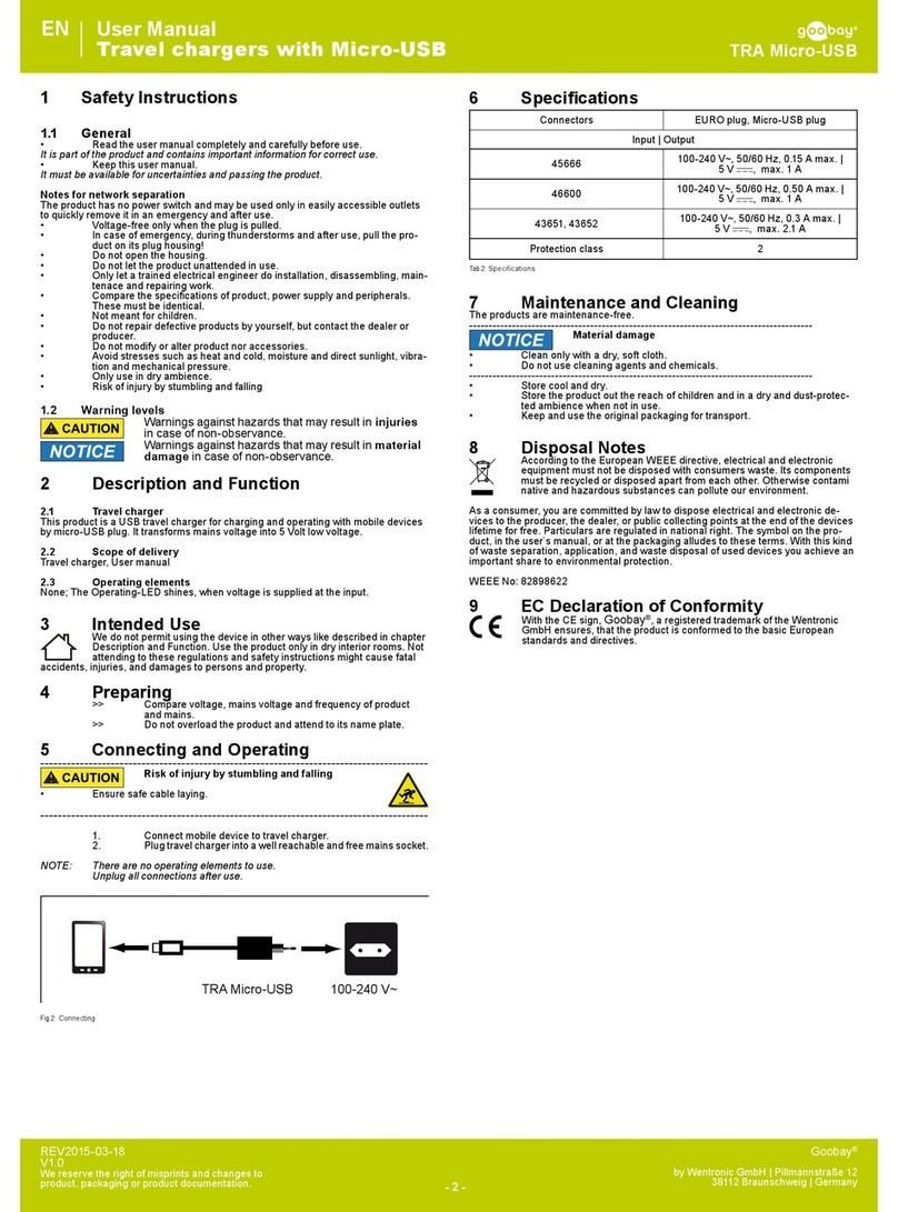 Goobay TRA MICRO-USB 45666 User manual