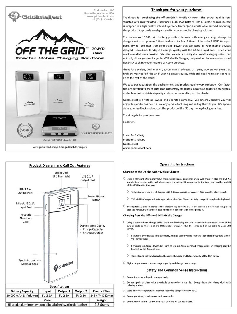 GRIDINTELLECT OFF THE GRID operating instructions