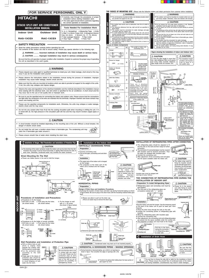 Hitachi RAC-13CE9 User manual