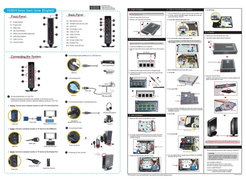 Shuttle XS35V4 Series User manual