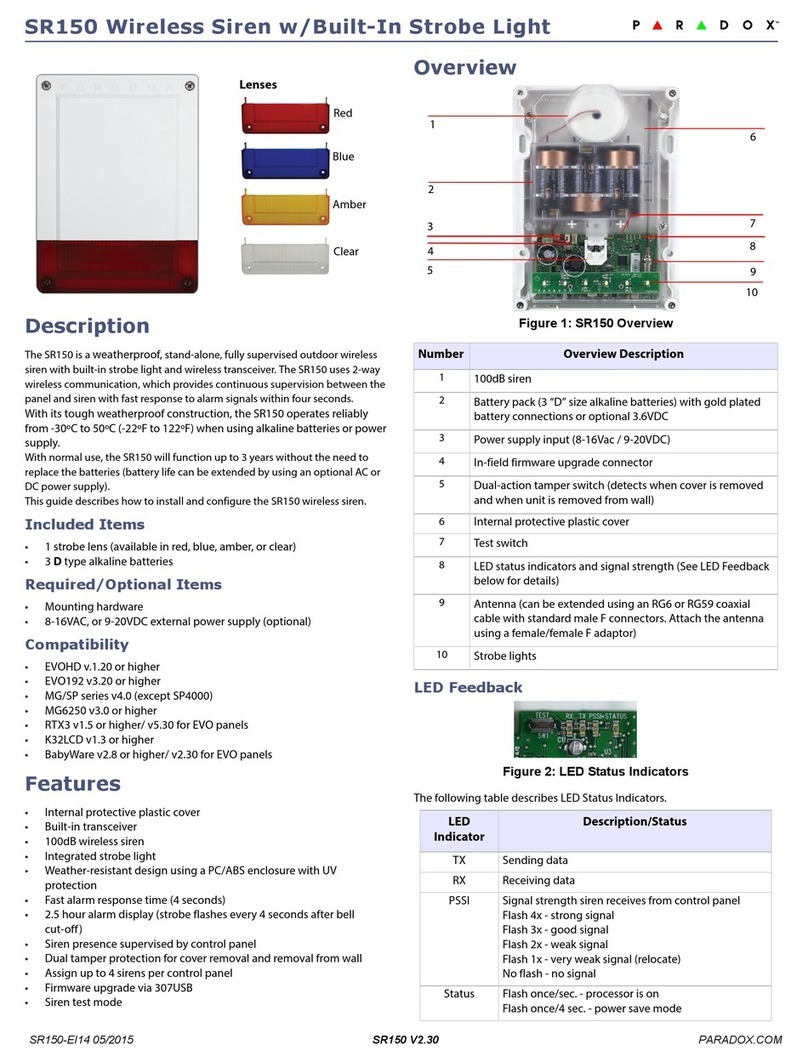 Paradox SR150 manual