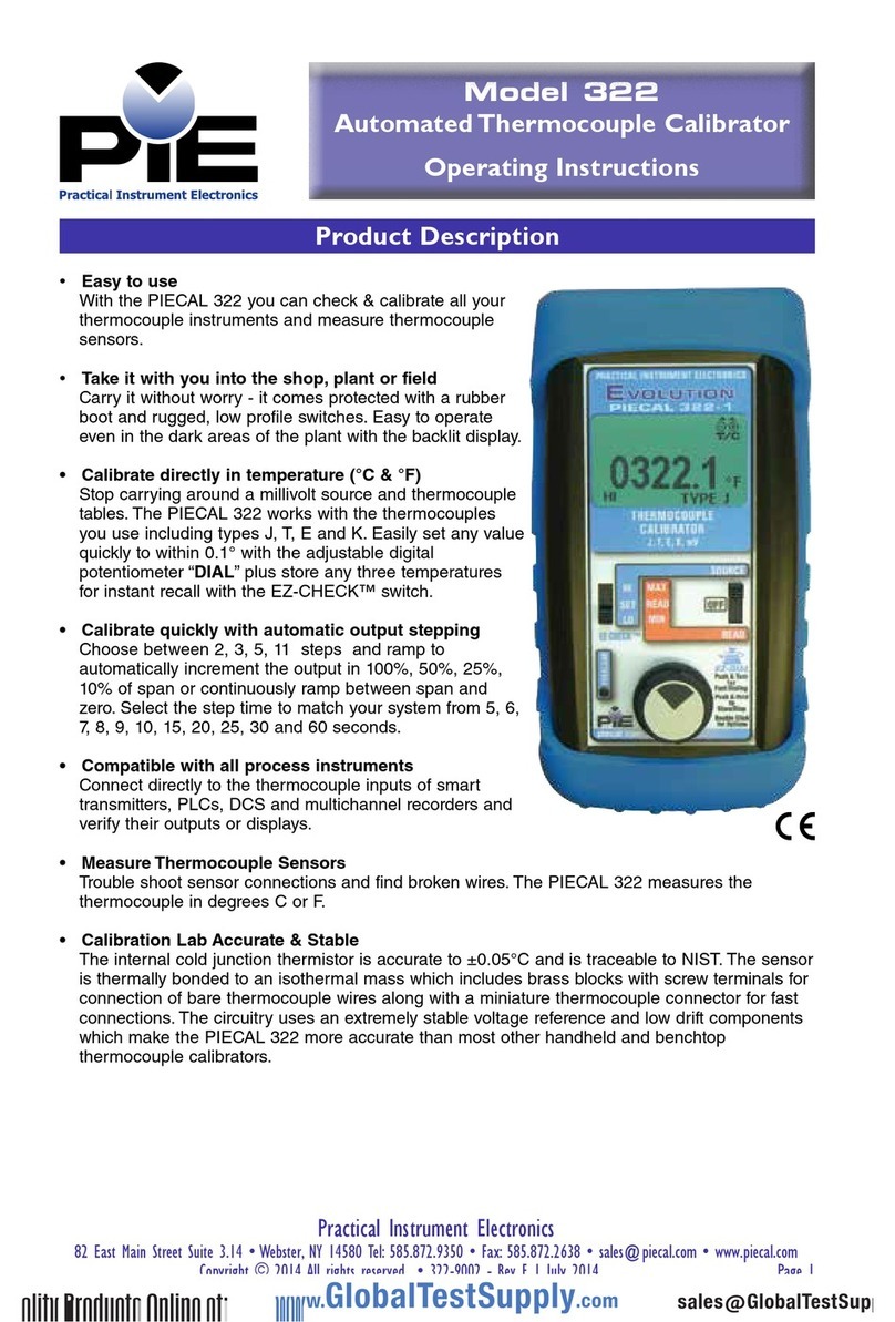 PIE Calibrators PIECAL 322 operating instructions