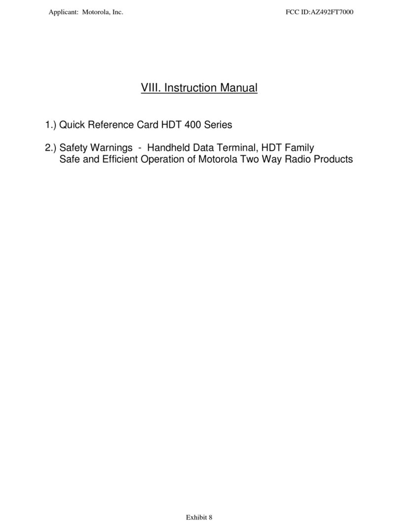 Motorola HDT 401 Reference guide
